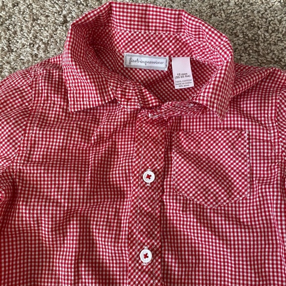 First impressions toddler boy button down shirt and pants outfit size 12 months - Picture 4 of 14